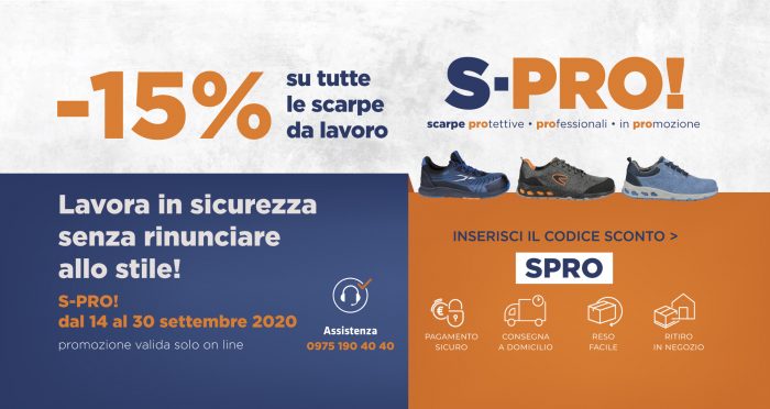 S.PRO la promozione sulle scarpe da lavoro
